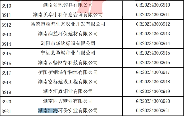 2023年湖南江海，“高新技術(shù)企業(yè)”復(fù)審順利通過(guò)！